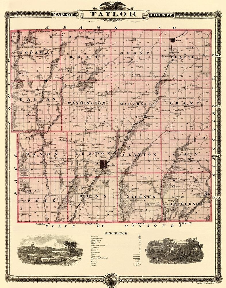Taylor Iowa Landowner - Andreas 1875 art print by Andreas for $57.95 CAD
