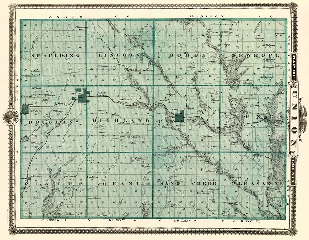 Union Iowa Landowner - Andreas 1874 art print by Andreas for $57.95 CAD