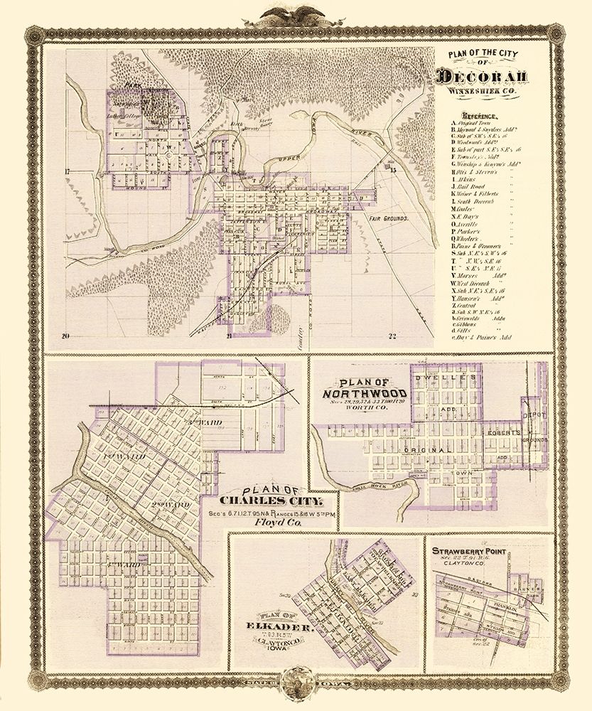 Decorah, Northwood, Charles City Iowa art print by Andreas for $57.95 CAD