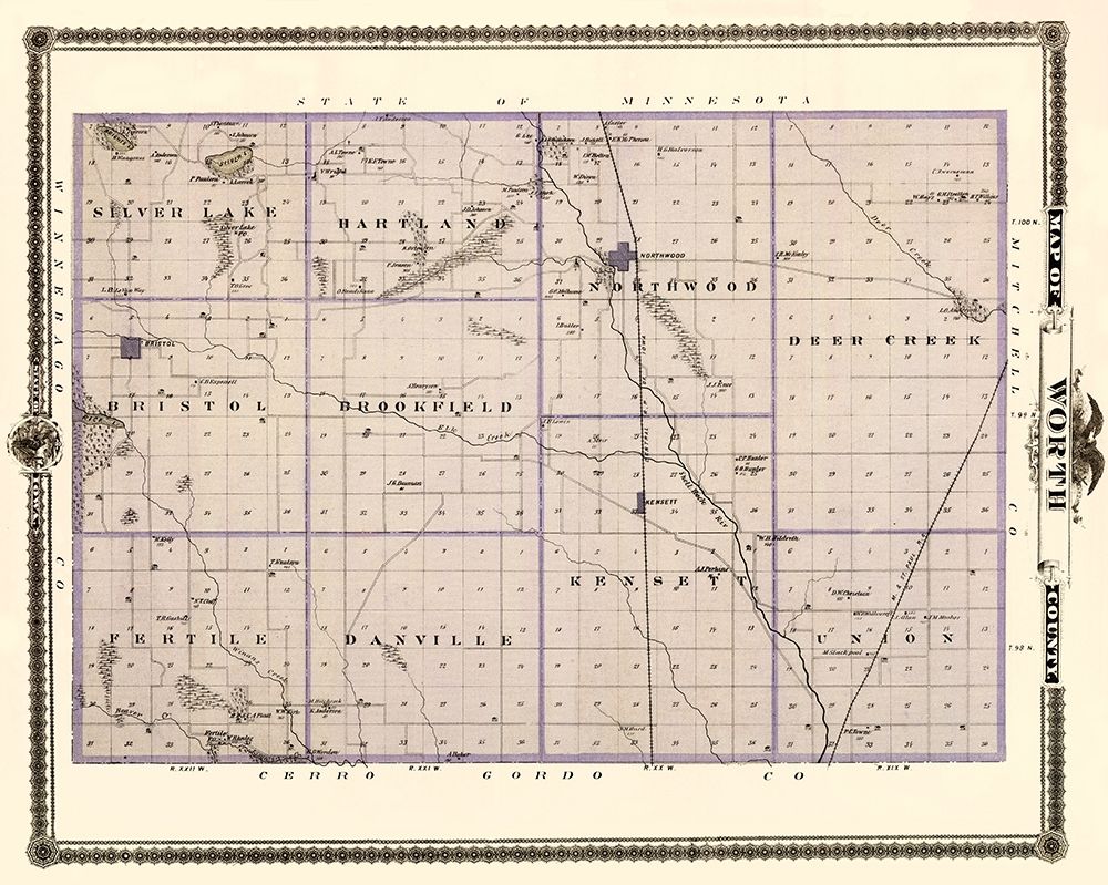 Worth Iowa Landowner - Andreas 1874 art print by Andreas for $57.95 CAD