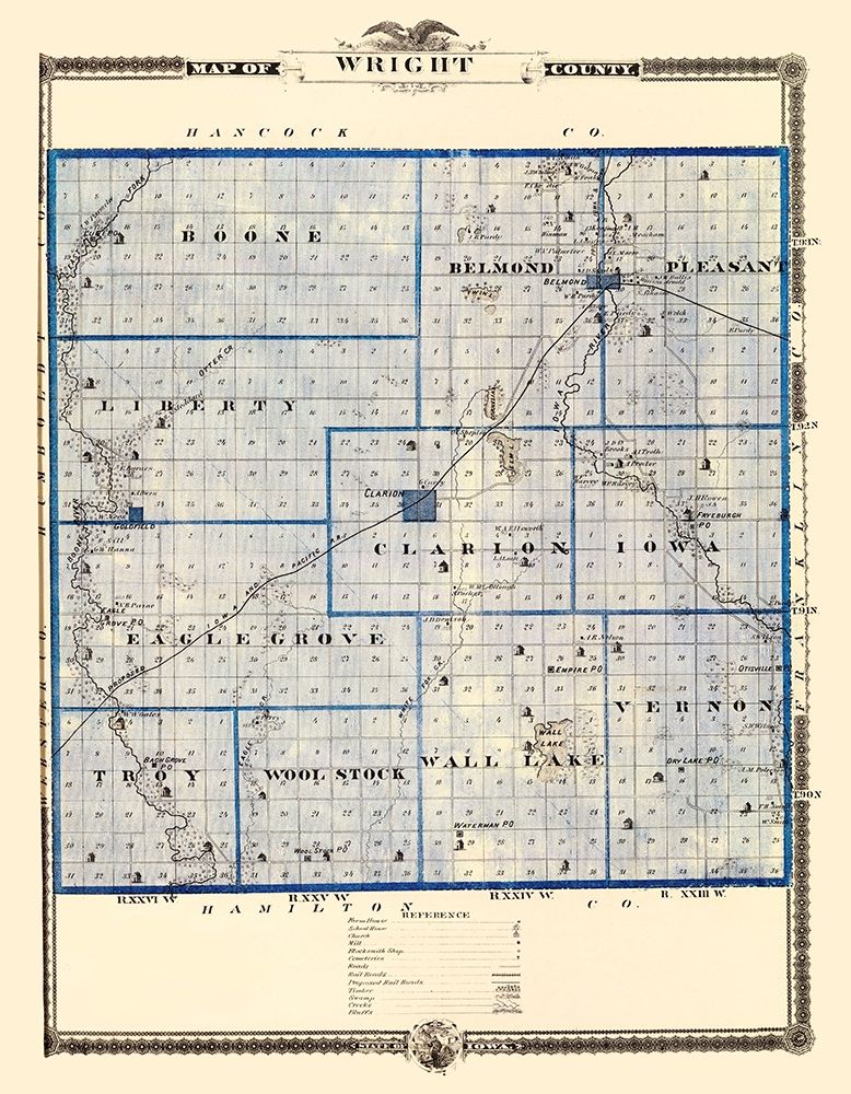 Wright Iowa Landowner - Andreas 1874 art print by Andreas for $57.95 CAD
