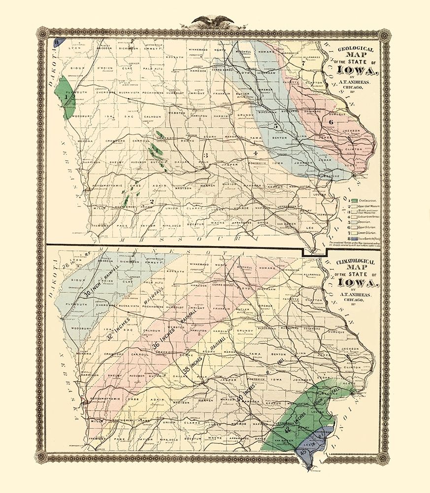 Iowa Geology, Climate - Andreas 1874 art print by Andreas for $57.95 CAD