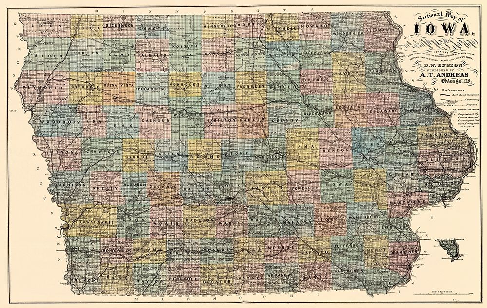 Iowa - Andreas 1875 art print by Andreas for $57.95 CAD