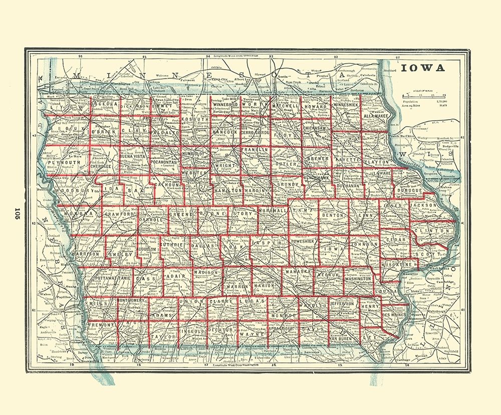 Iowa - Rathbun 1893 art print by Rathbun for $57.95 CAD