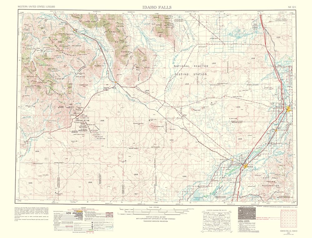 Idaho Falls Idaho Quad - USGS 1963 art print by USGS for $57.95 CAD