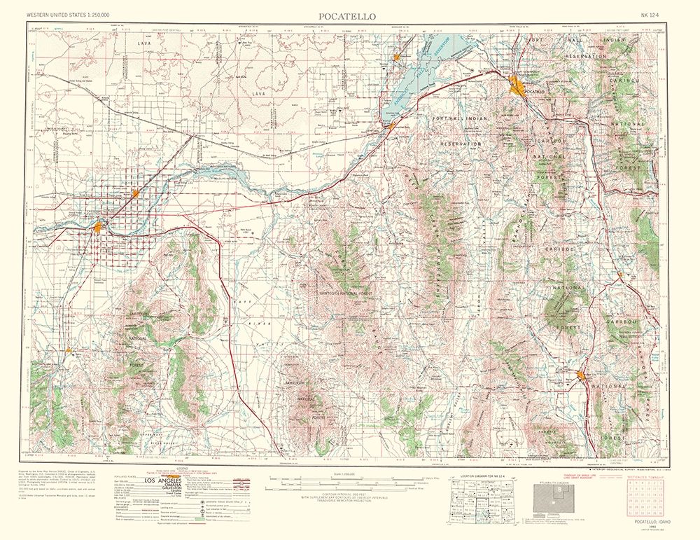 Pocatello Idaho Quad - USGS 1963 art print by USGS for $57.95 CAD