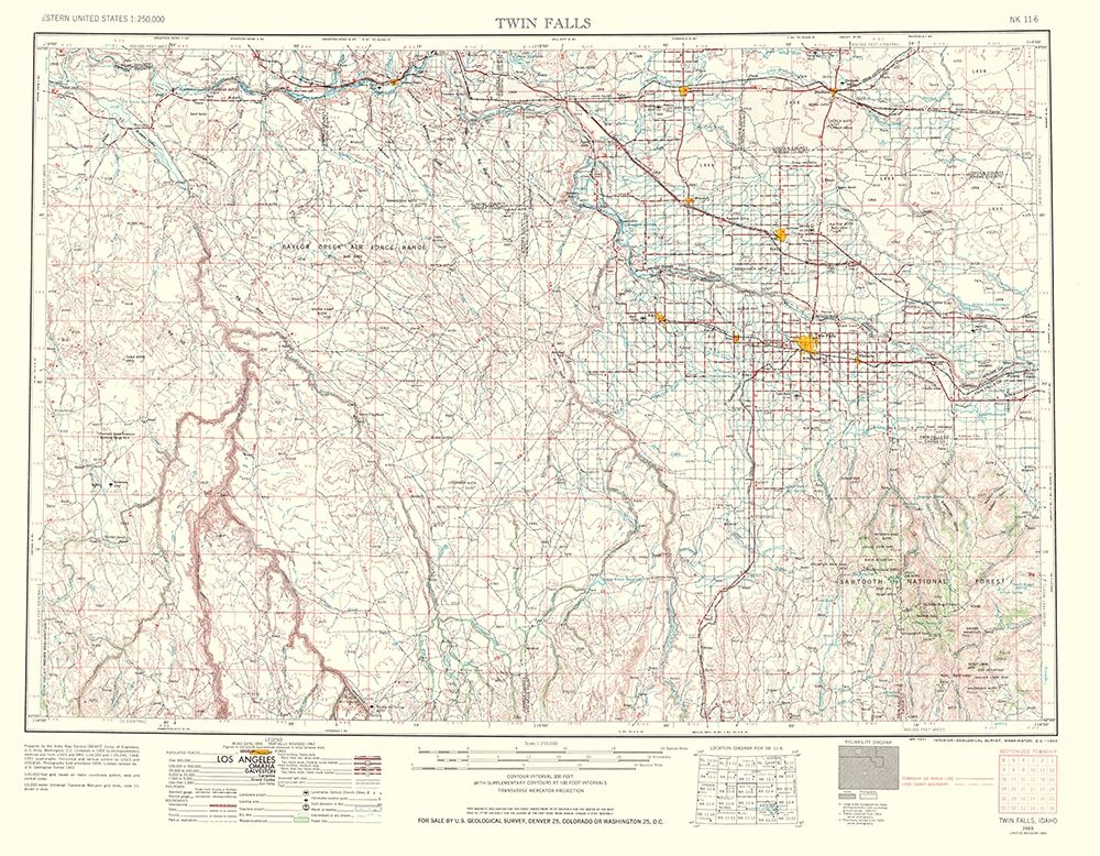 Twin Falls Idaho Quad - USGS 1963 art print by USGS for $57.95 CAD