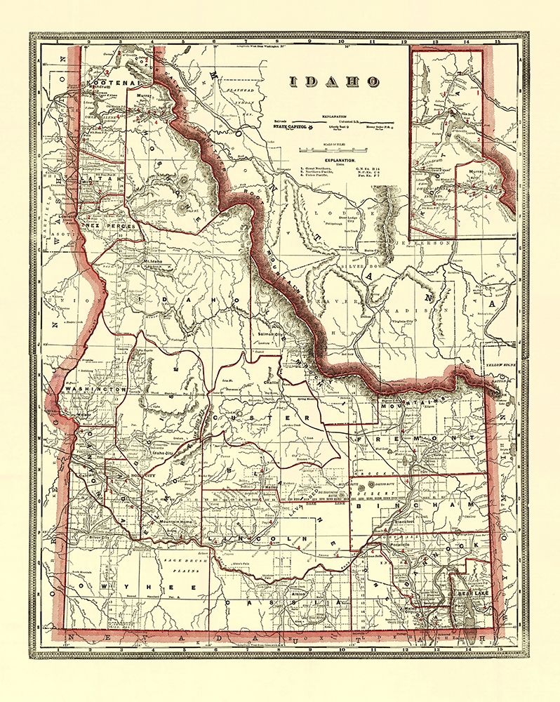 Idaho - Franklin 1896 art print by Franklin for $57.95 CAD