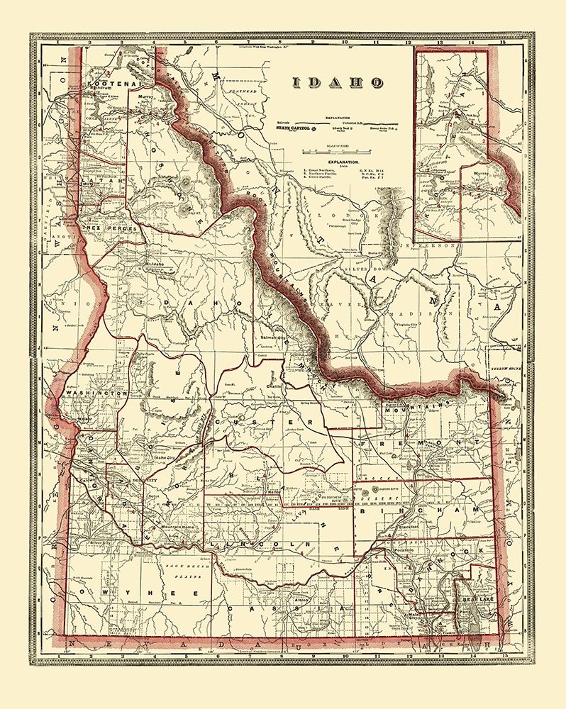 Idaho - Franklin 1896 art print by Franklin for $57.95 CAD