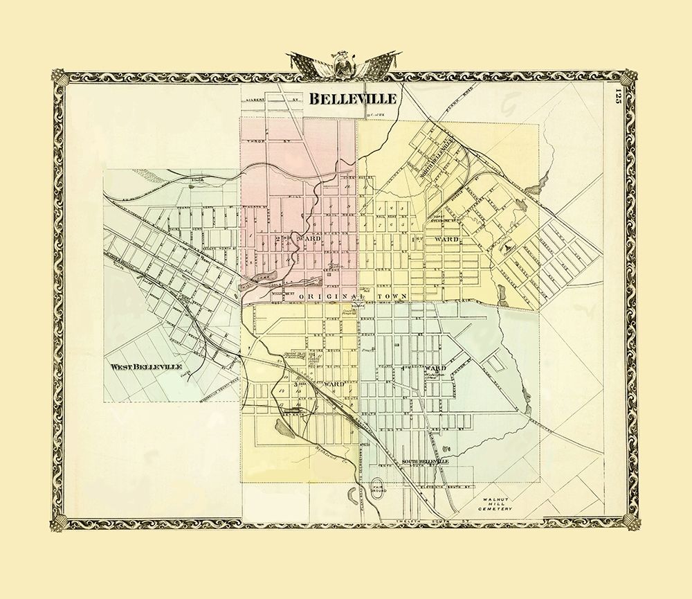 Belleville Illinois - Warner 1876 art print by Warner for $57.95 CAD