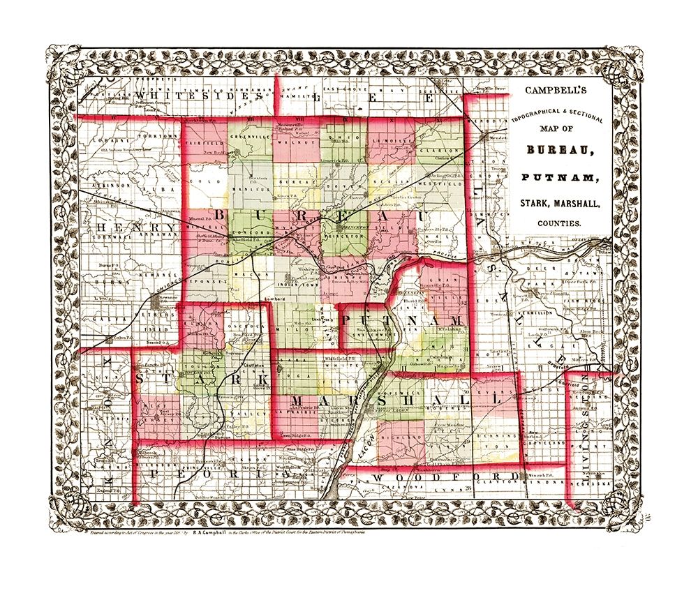 Bureau Putnam Stark Marshall Illinois art print by Campbell for $57.95 CAD