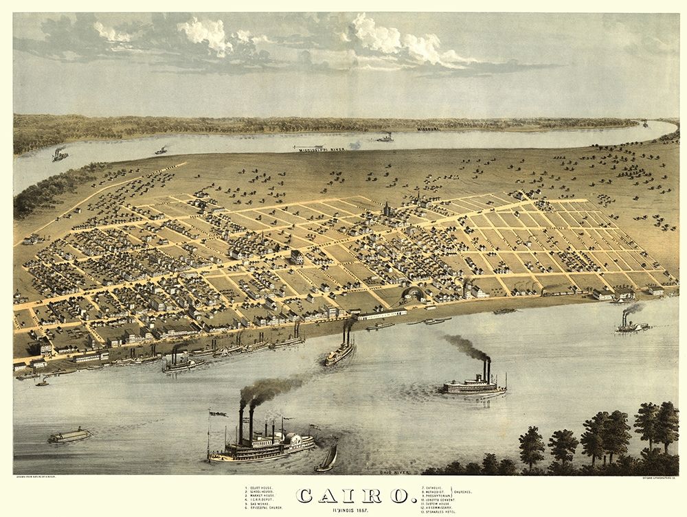 Cairo Illinois - Ruger 1867 art print by Ruger for $57.95 CAD