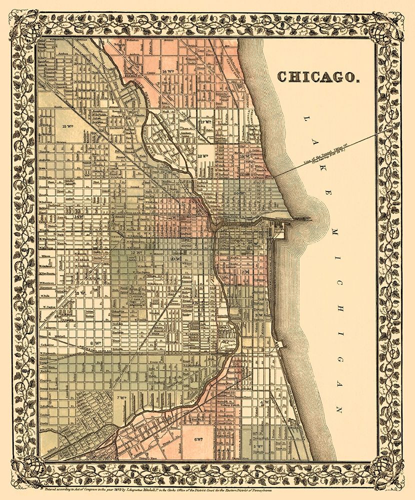 Chicago Illinois - Mitchell 1870 art print by Mitchell for $57.95 CAD