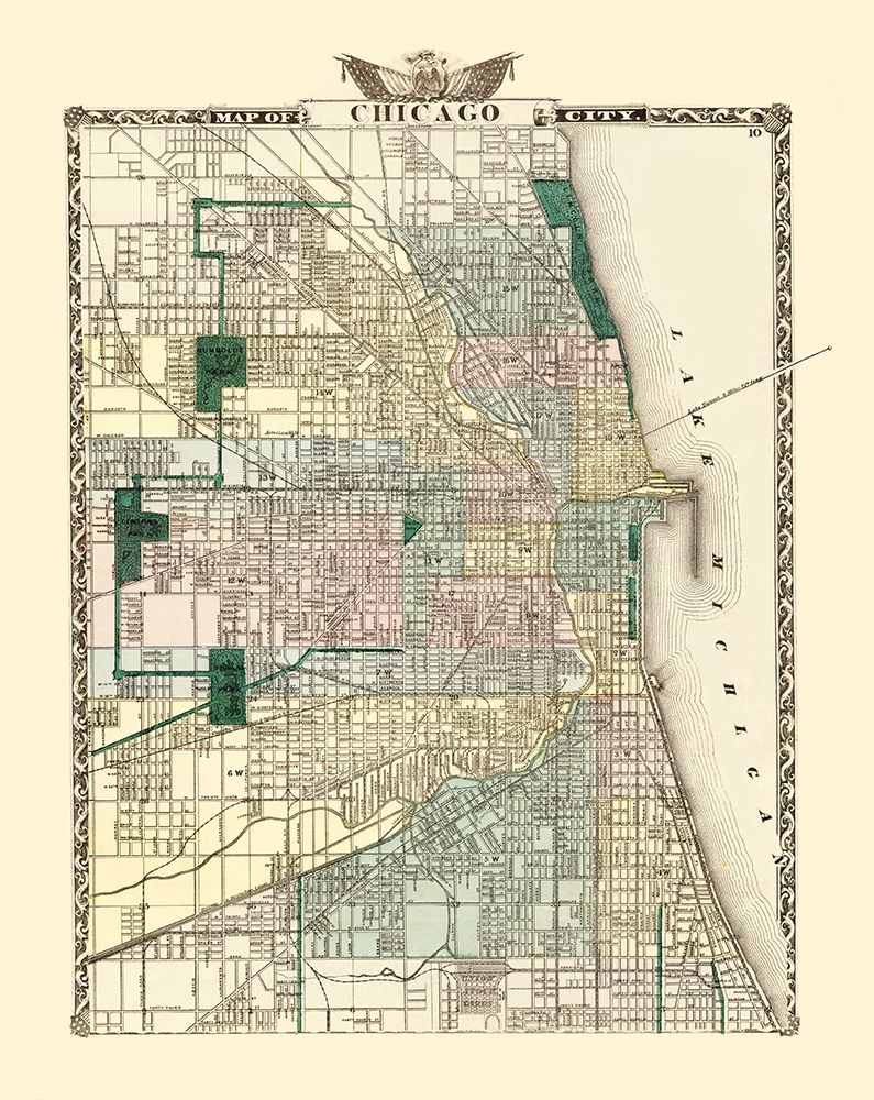 Chicago Illinois - Warner 1870 art print by Warner for $57.95 CAD