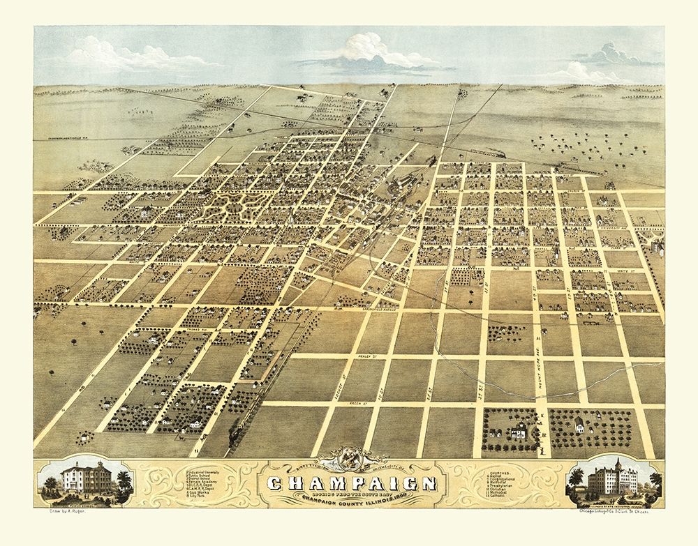 Champaign Illinois - Ruger 1869 art print by Ruger for $57.95 CAD