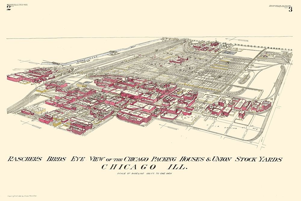 Chicago Packing Houses Union Stock Yards Illinois art print by Rascher for $57.95 CAD