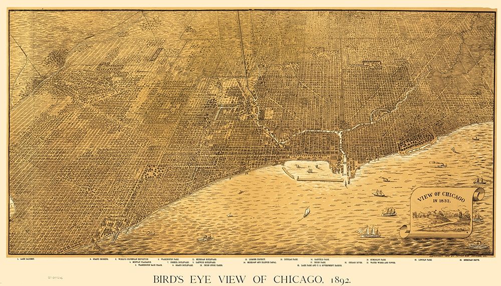 Chicago Illinois - Roy 1892 art print by Roy for $57.95 CAD