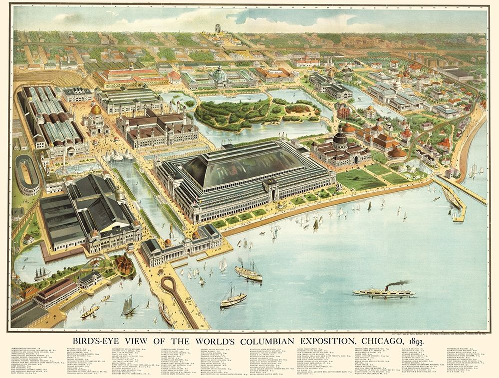 Columbian Exposition Chicago Illinois art print by Rand McNally for $57.95 CAD