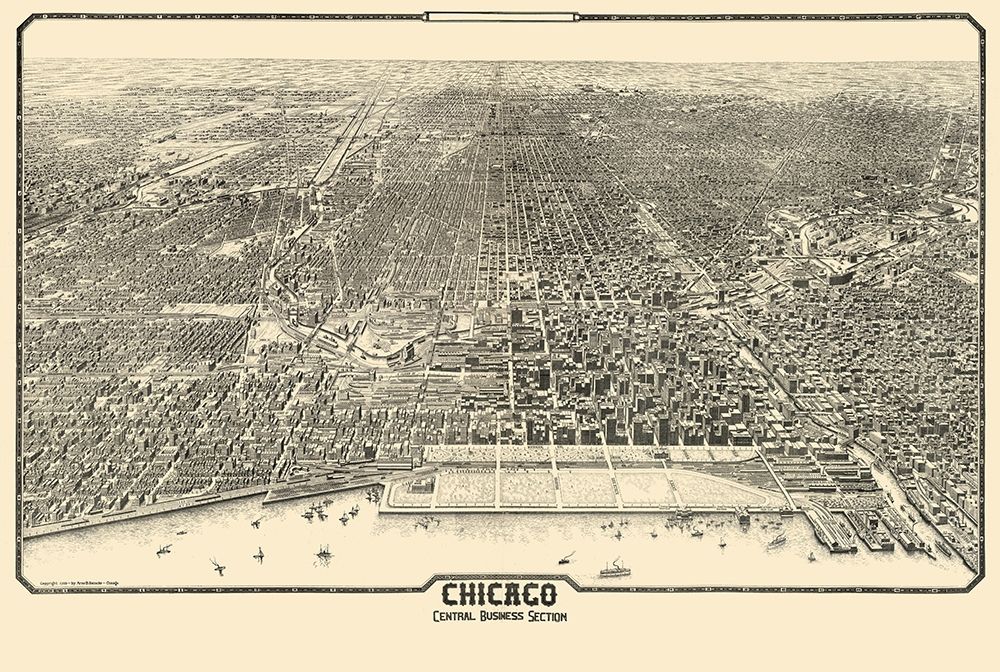 Chicago Illinois - Reincke 1916 art print by Reincke for $57.95 CAD