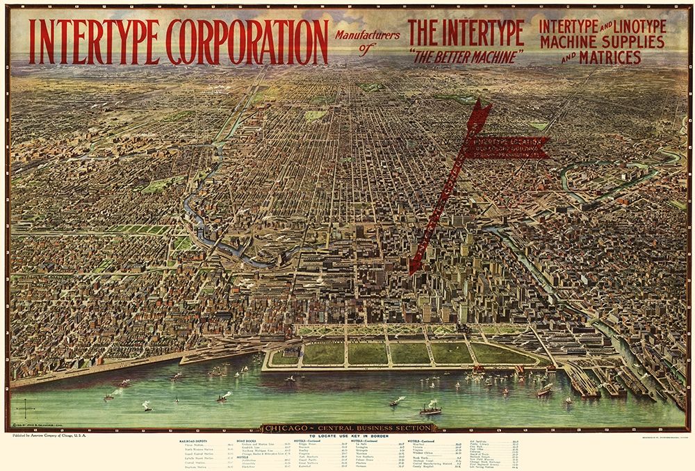 Chicago Illinois - Aeroview 1916 art print by Aeroview for $57.95 CAD