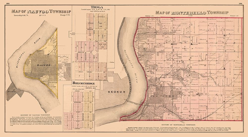 Nauvoo, Tioga, Breckenridge, Montebello Illinois art print by Andreas for $57.95 CAD