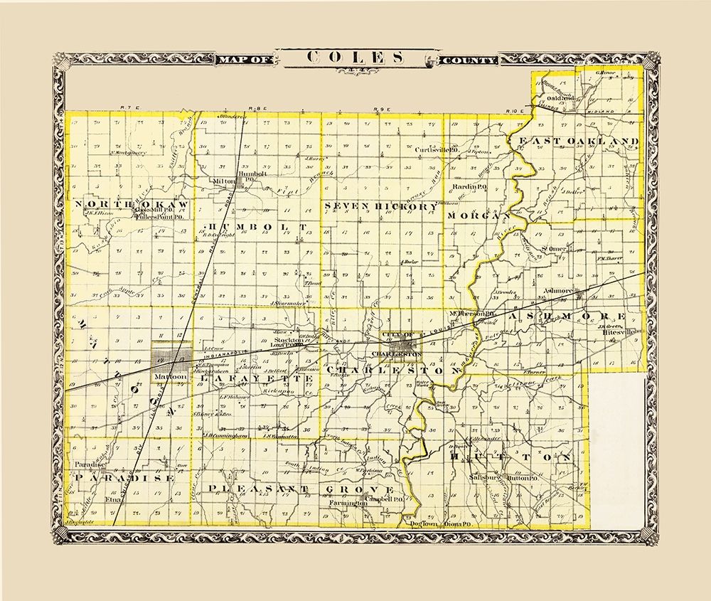 Coles Illinois - Warner 1876 art print by Warner for $57.95 CAD