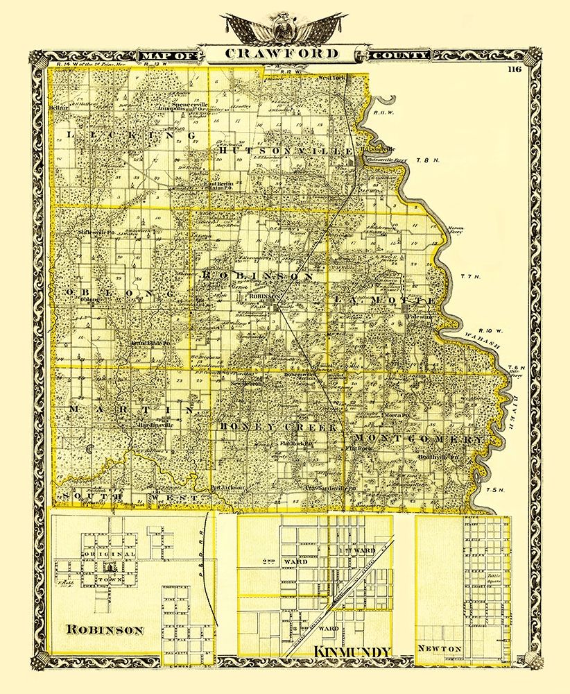 Crawford Illinois Landowner - Warner 1870 art print by Warner for $57.95 CAD