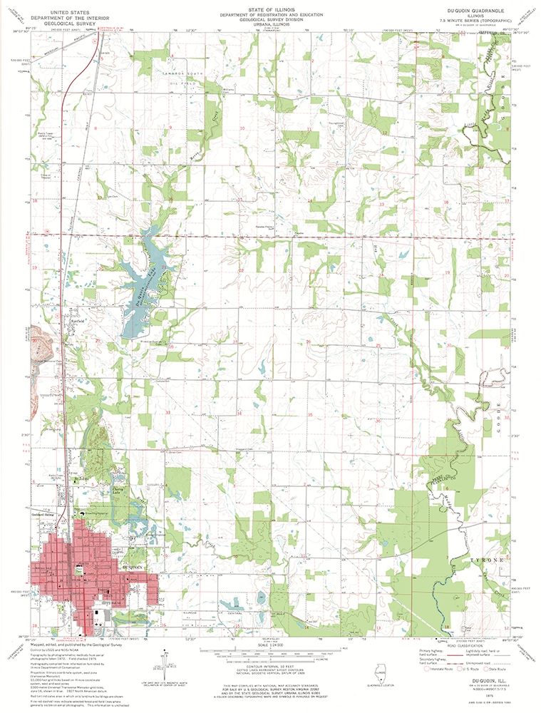 Du Quion Illinois Quad - USGS 1975 art print by USGS for $57.95 CAD