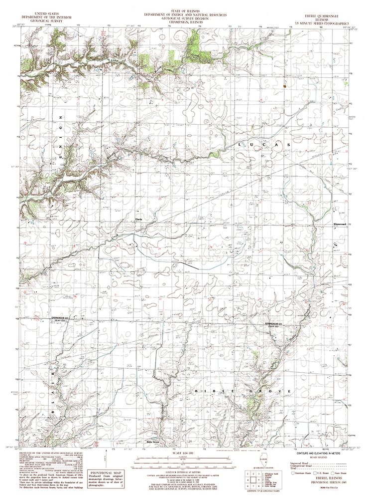 Eberle Illinois Quad - USGS 1985 art print by USGS for $57.95 CAD