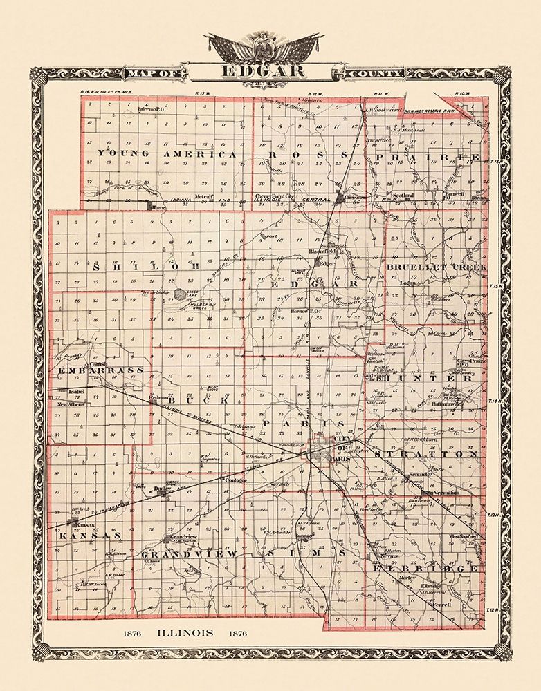 Edgar Illinois Landowner - Warner 1876 art print by Warner for $57.95 CAD