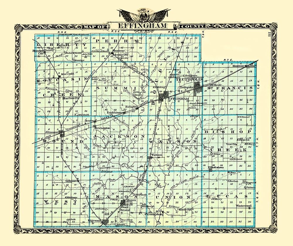 Effingham Illinois - Warner 1870 art print by Warner for $57.95 CAD