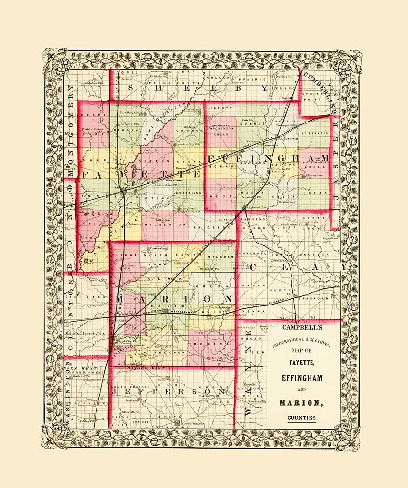 Fayette  Effingham  Marion Illinois - Campbell art print by Campbell for $57.95 CAD