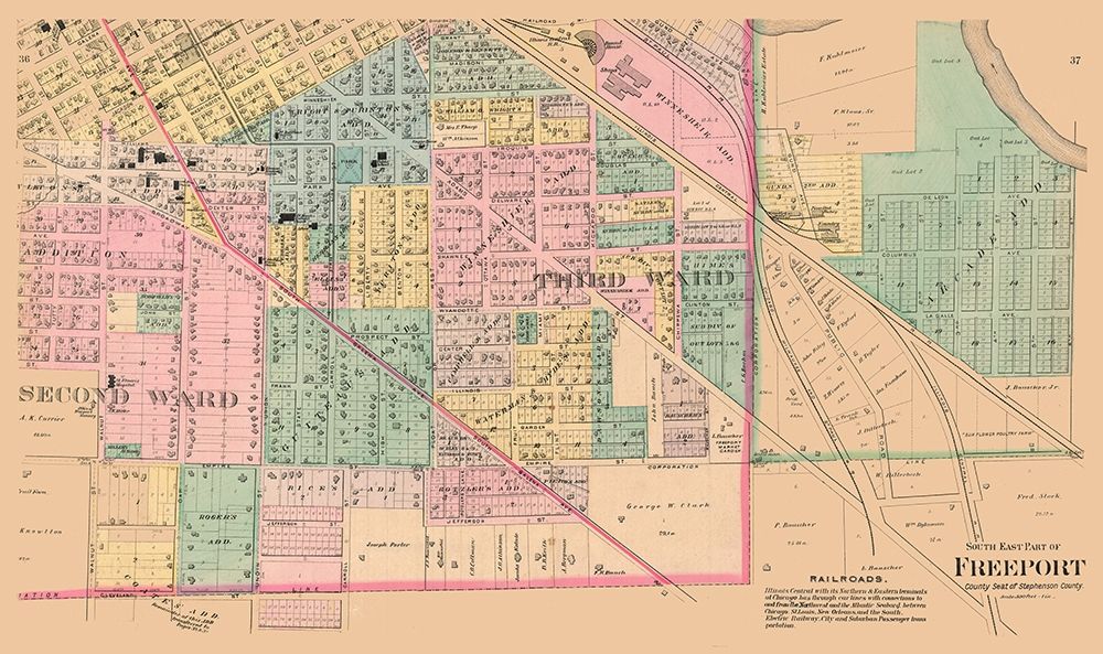 Southern Freeport  Illinois - 1894 art print by North West Publishing Co. for $57.95 CAD