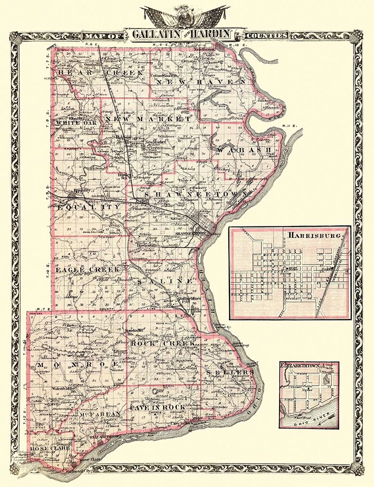 Gallatin  Hardin Illinois Landowner - Warner 1876 art print by Warner for $57.95 CAD