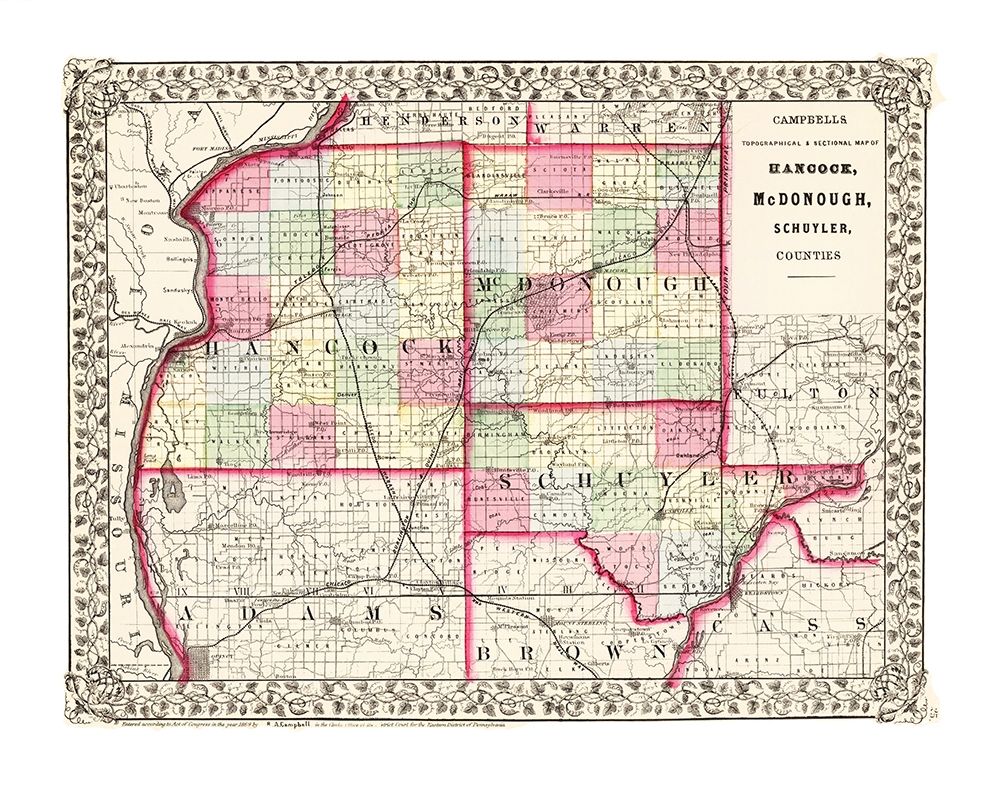Hancock  Mcdonough  Schuyler Illinois art print by Campbell for $57.95 CAD