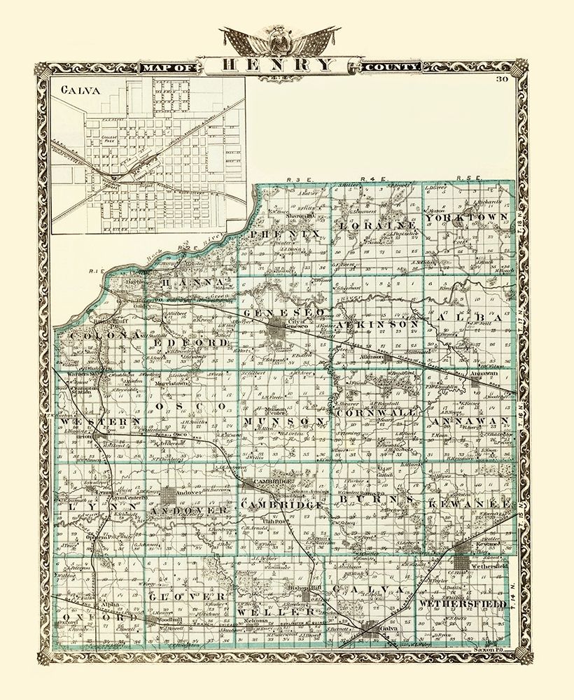 Henry Illinois Landowner - Warner 1870 art print by Warner for $57.95 CAD