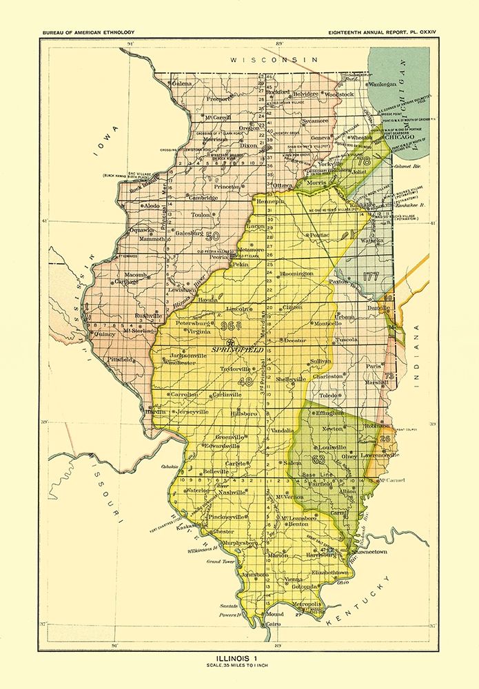 Illinois - Hoen 1896 art print by Hoen for $57.95 CAD