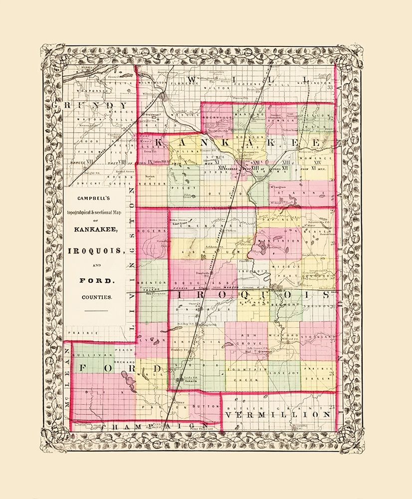 Iroquois  Kankakee  Ford Illinois - Campbell 1850 art print by Campbell for $57.95 CAD