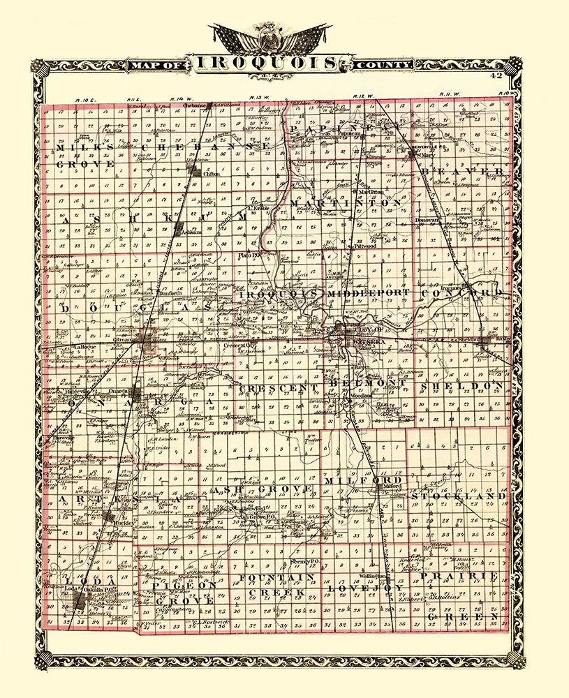 Iroquois Illinois Landowner - Warner 1870 art print by Warner for $57.95 CAD