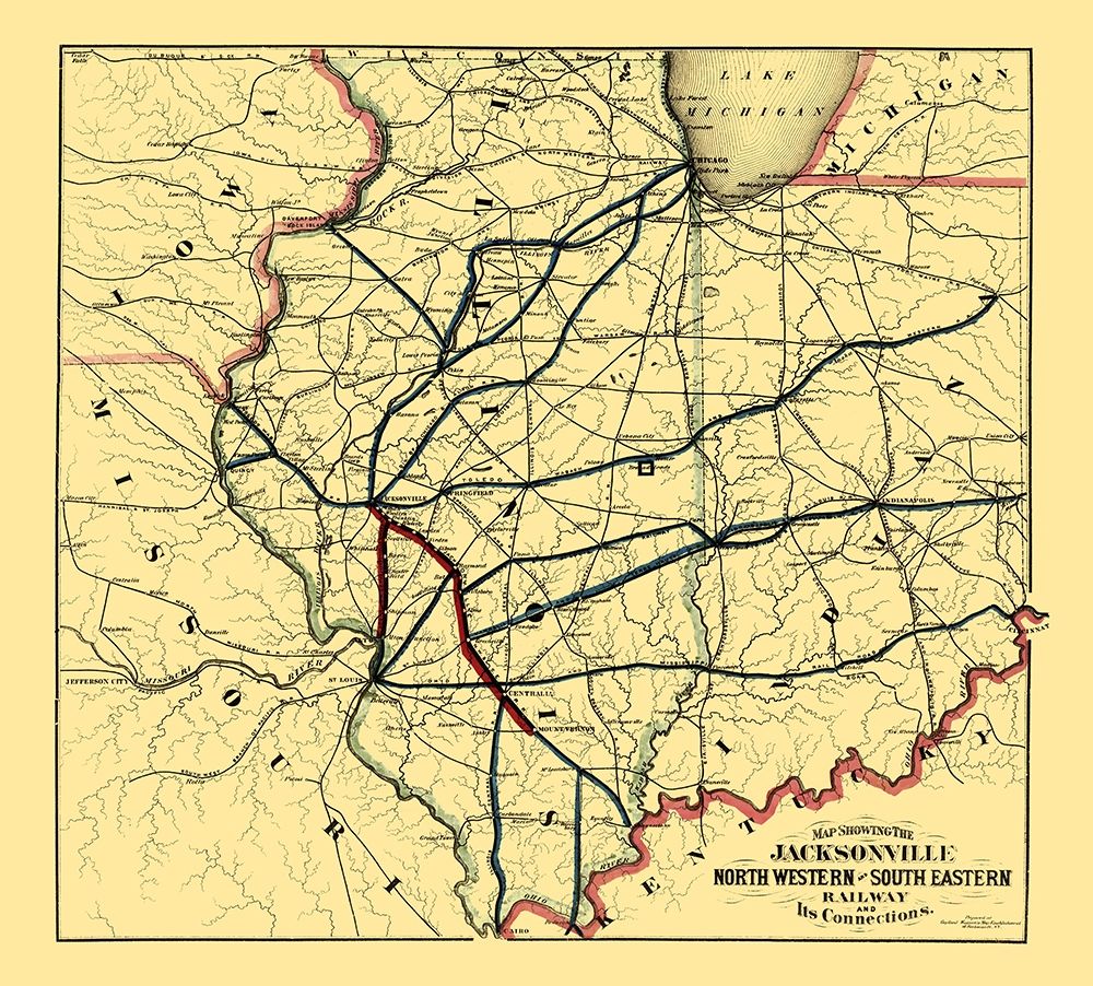 Jacksonville Northwestern, Southeastern 1850 art print by Watson for $57.95 CAD