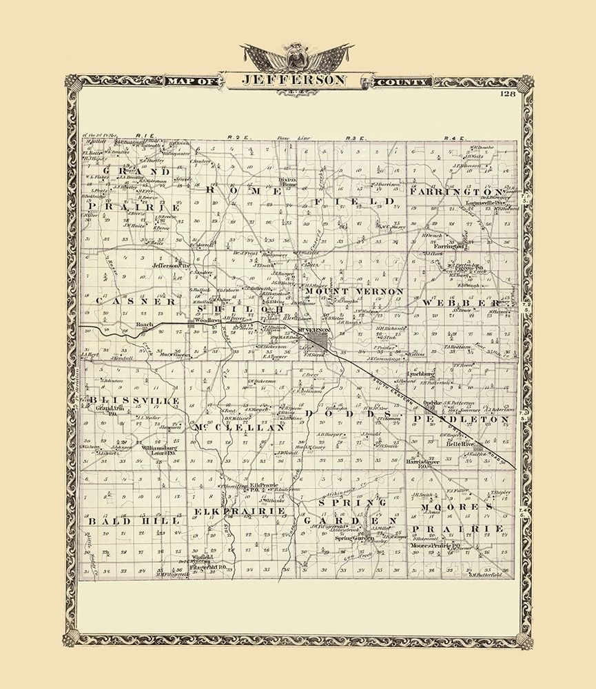 Jefferson Illinois Landowner - Warner 1876 art print by Warner for $57.95 CAD