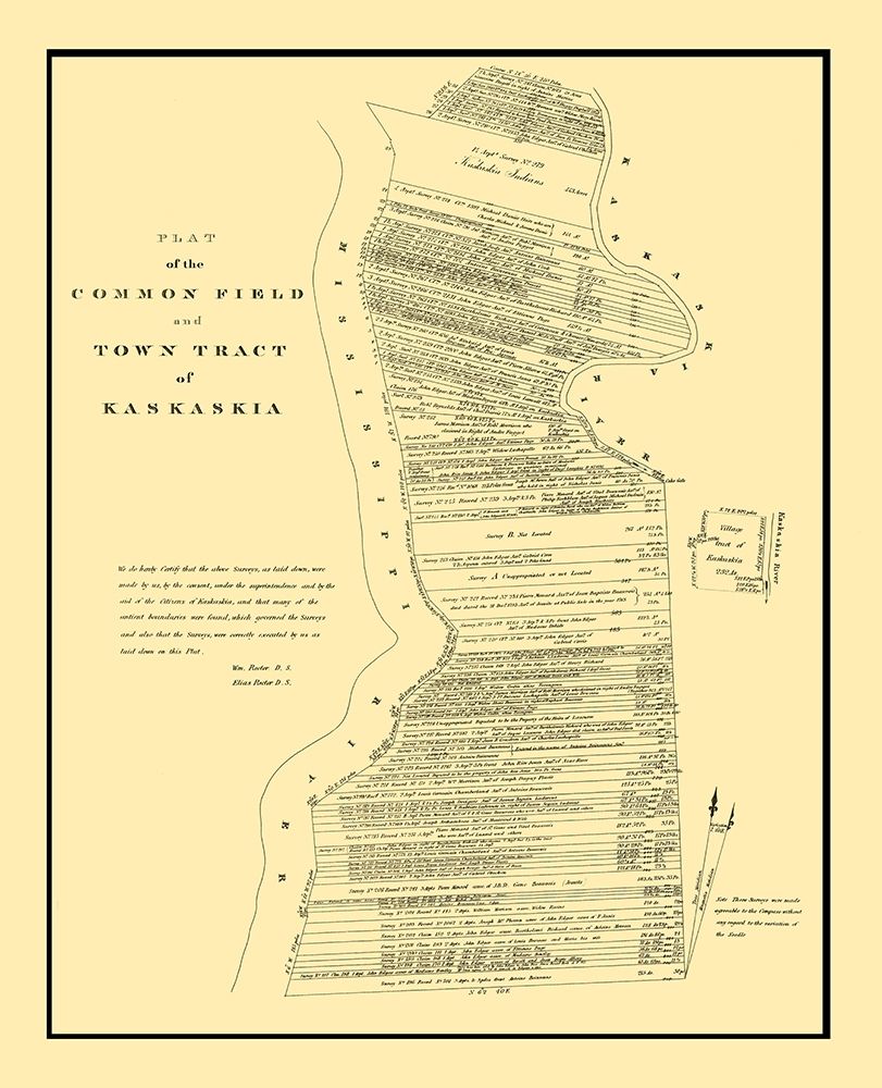 Kaskaskia Illinois Town and Field Plat art print by Rector for $57.95 CAD