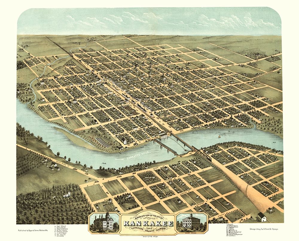 Kankakee Illinois - Ruger 1869 art print by Ruger for $57.95 CAD
