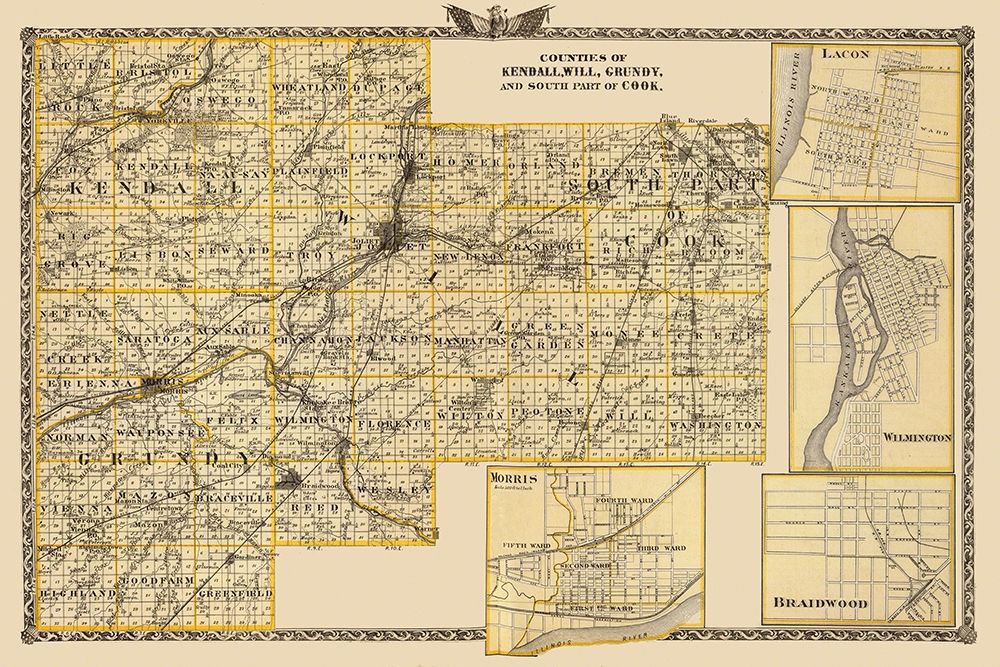 Kendall Will Grundy Cook Illinois Landowner art print by Warner for $57.95 CAD