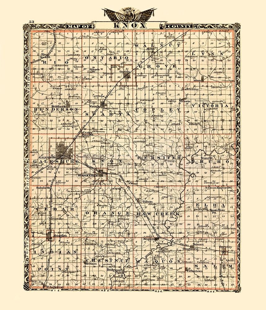 Knox Illinois Landowner - Warner 1870 art print by Warner for $57.95 CAD