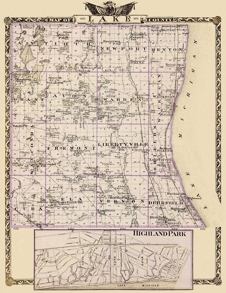 Lake Illinois Landowner - Warner 1876 art print by Warner for $57.95 CAD