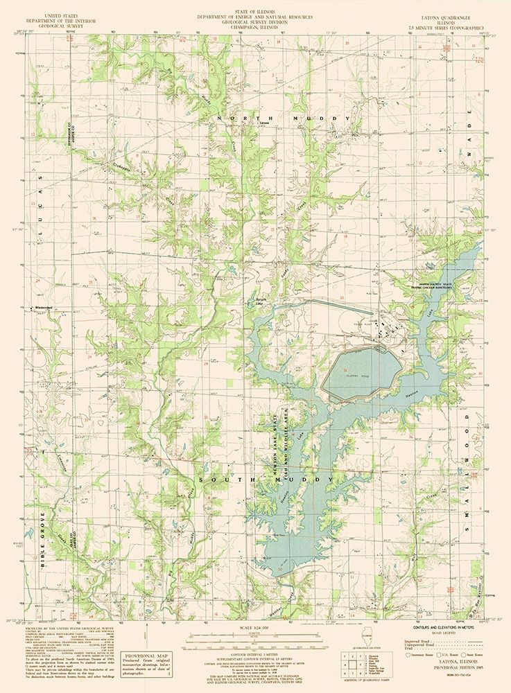 Latona Illinois Quad - USGS 1985 art print by USGS for $57.95 CAD