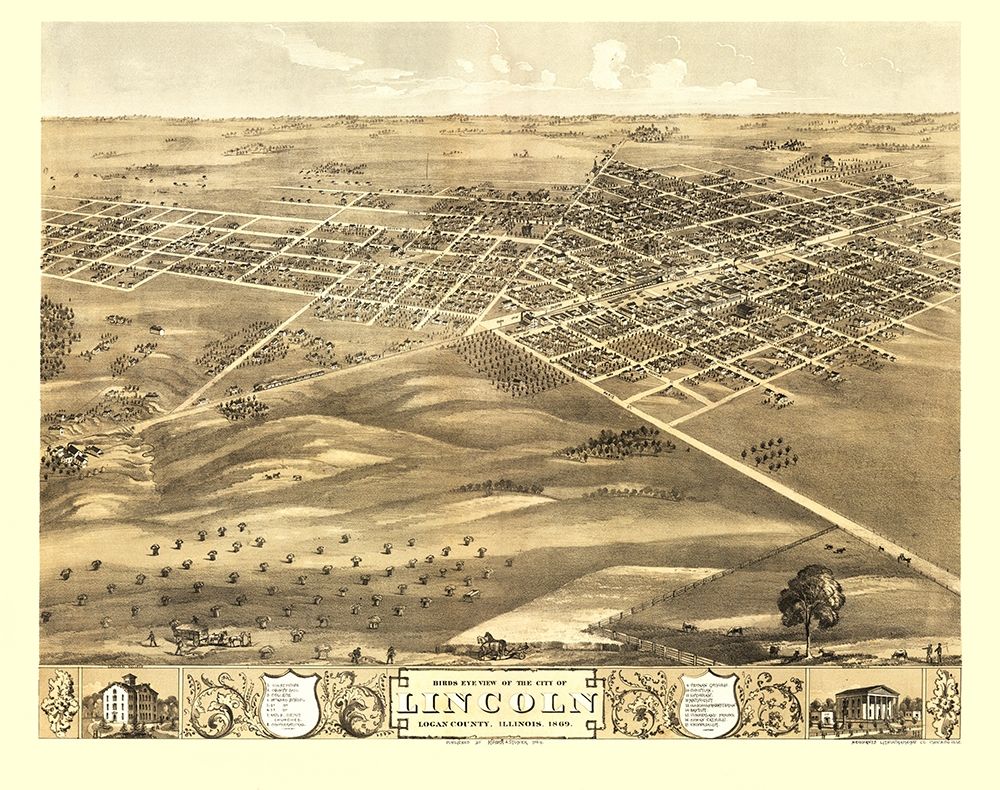 Lincoln Illinois - Ruger 1869 art print by Ruger for $57.95 CAD