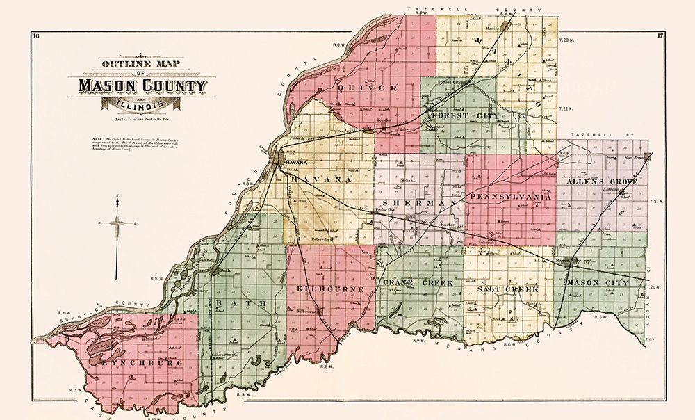 Mason Illinois - Ogle 1891 art print by Ogle for $57.95 CAD