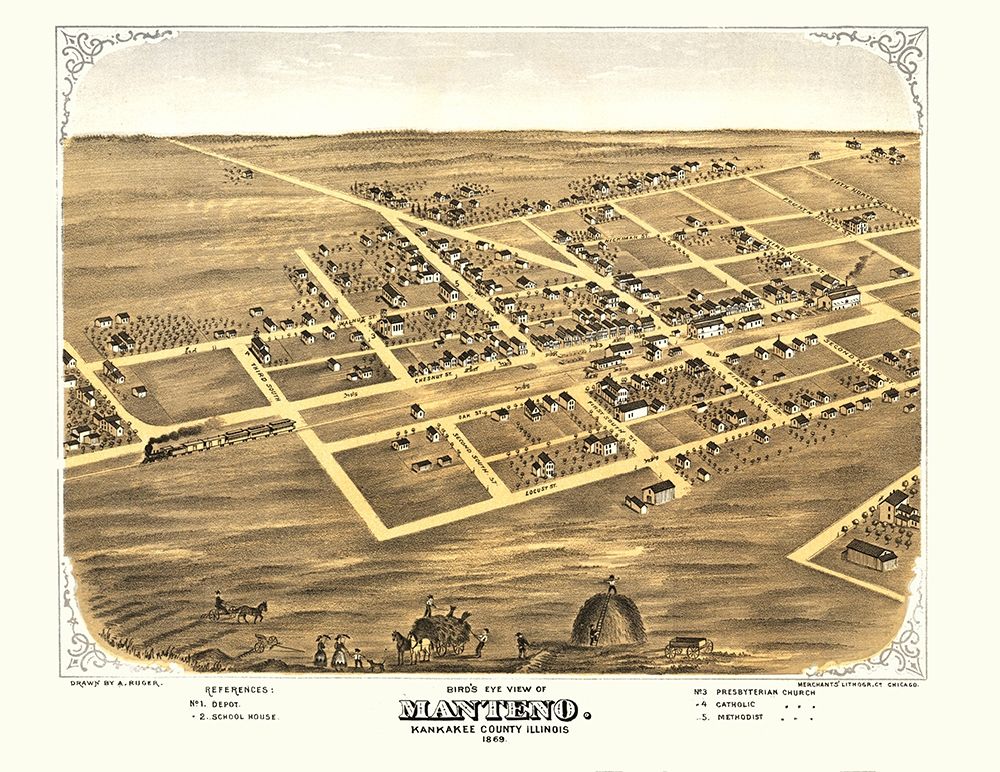 Manteno Illinois - Ruger 1869 art print by Ruger for $57.95 CAD